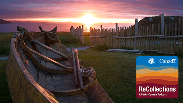 A sunset on the sea seen frome L’Anse aux Meadows National Historic Site; Newfoundland and Labrador.